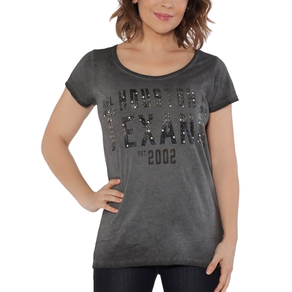 Touch by Alyssa Milano Houston Texans Women's Gray Fade Route T-Shirt